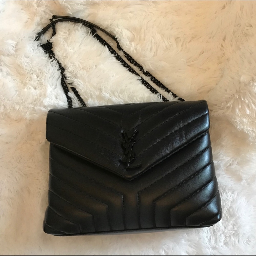 Loulou Medium in black with black hardware